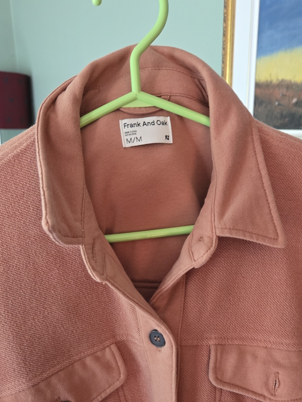Frank & Oak Dusty Rose Button-Front Jean Shacket